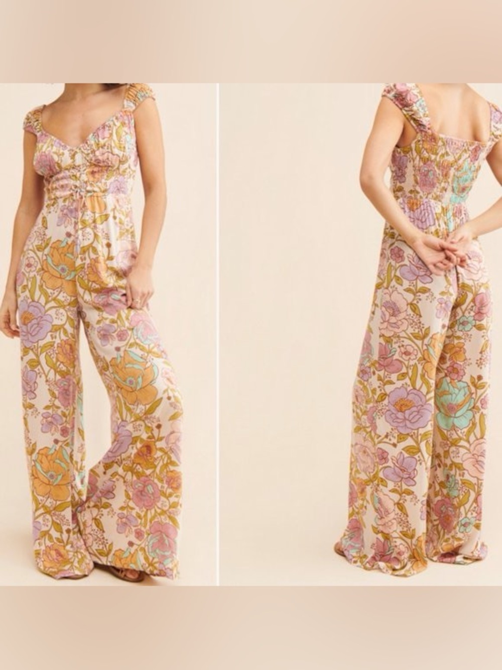 Free People | Floral Rolling Hills Wide-Leg Flowy Jumpsuit NWT